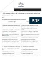 Comparison Between Laser Printer and Ink Jet Printer