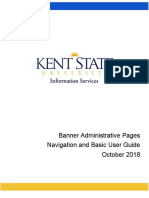 Banner Administrative Pages Navigation and Basic User Guide October 2018