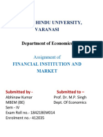 BHU Economics Assignment on Financial Institutions