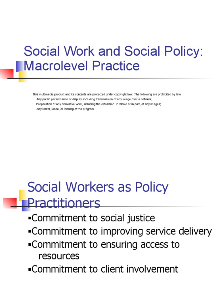 Social Work and Social Policy: Macrolevel Practice | PDF