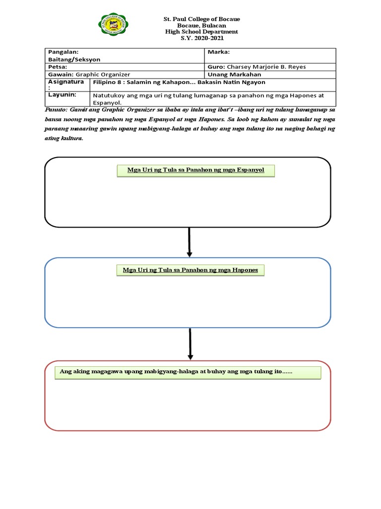 Week 5 Template Graphic Organizer | PDF