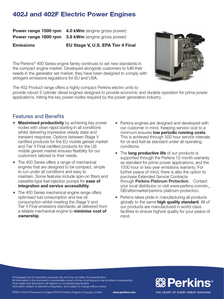 402J and 402F Electric Power Engines | PDF | Engines | Horsepower