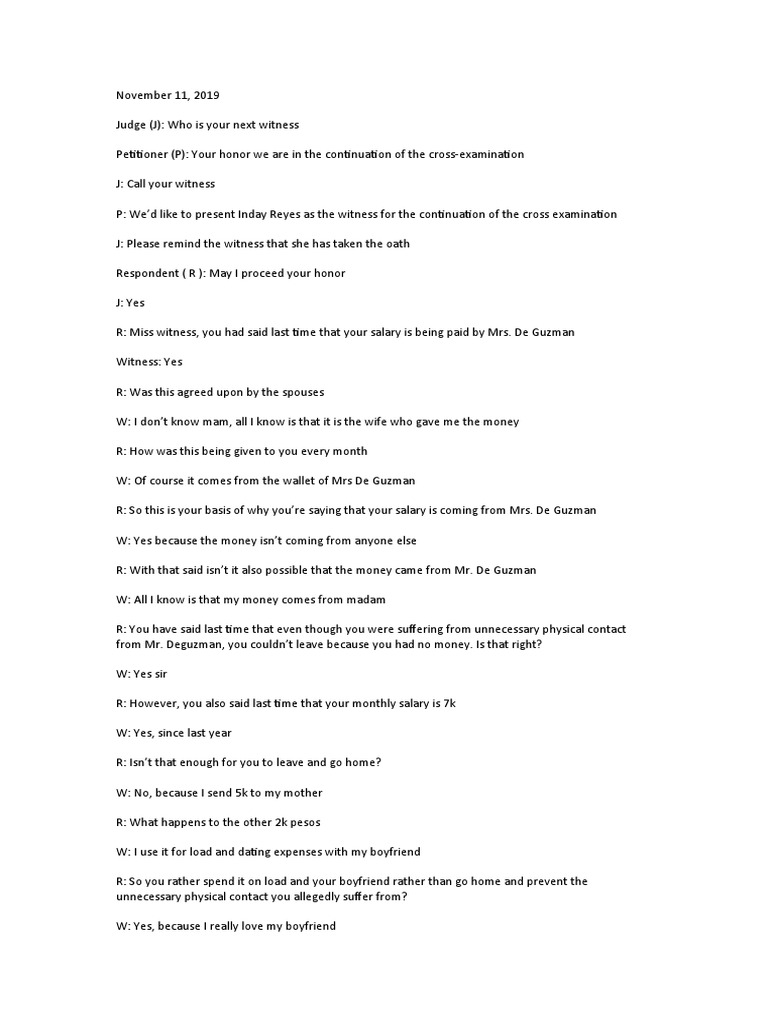 Court Transcript: Witness Testimony | PDF | Witness | Social Institutions