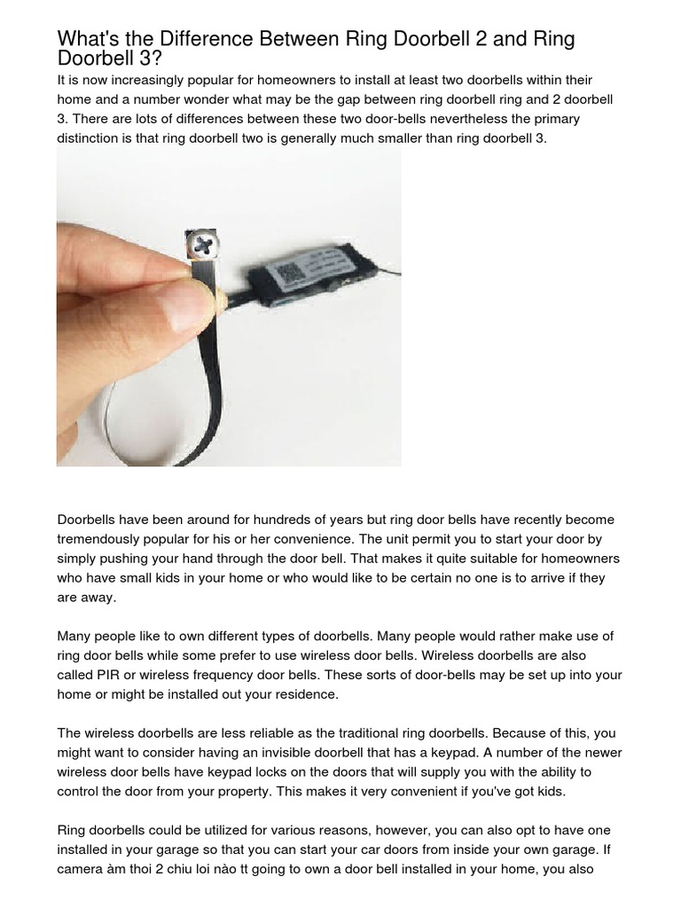 What Is The Distinction Between Ring Doorbell Two and Ring Doorbell 3