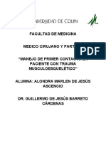 Manejo de Primer Contacto en Paciente Con Trauma Musculoesquelético