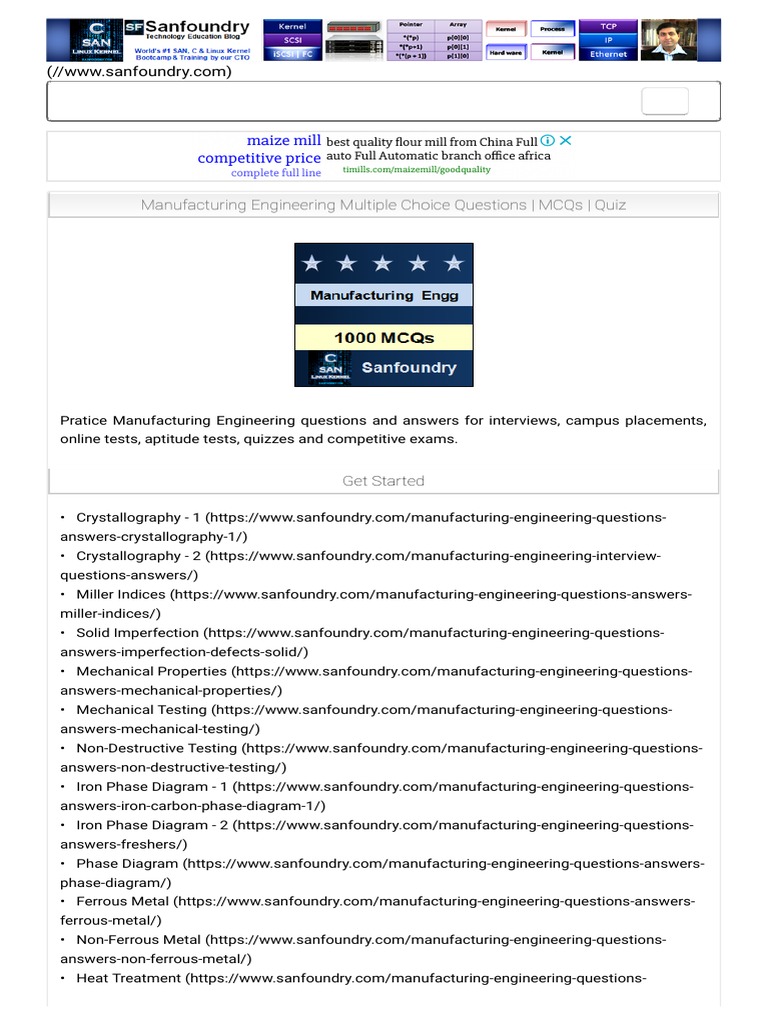 Heat Treatment Manufacturing Engineering Questions & Answers