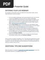 Bigmarker Presenter Guide: Entering Your Live Webinar