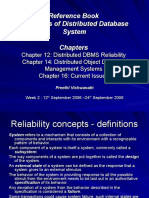 Reference Book Principles of Distributed Database System Chapters
