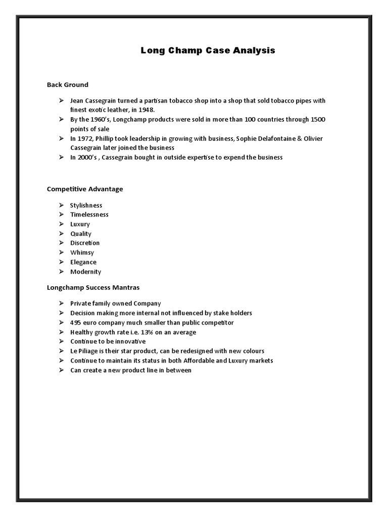 Longchamp Brand Positioning Analysis | PDF | Retail | Media Manipulation