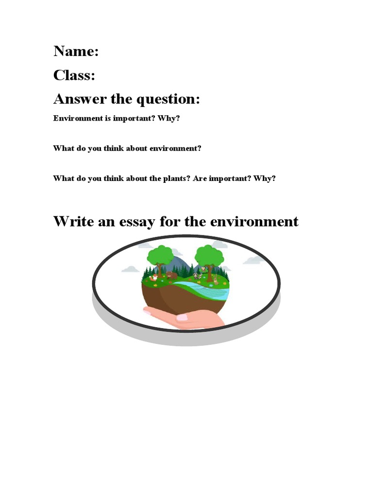 Name: Class: Answer The Question:: Environment Is Important? Why? | PDF