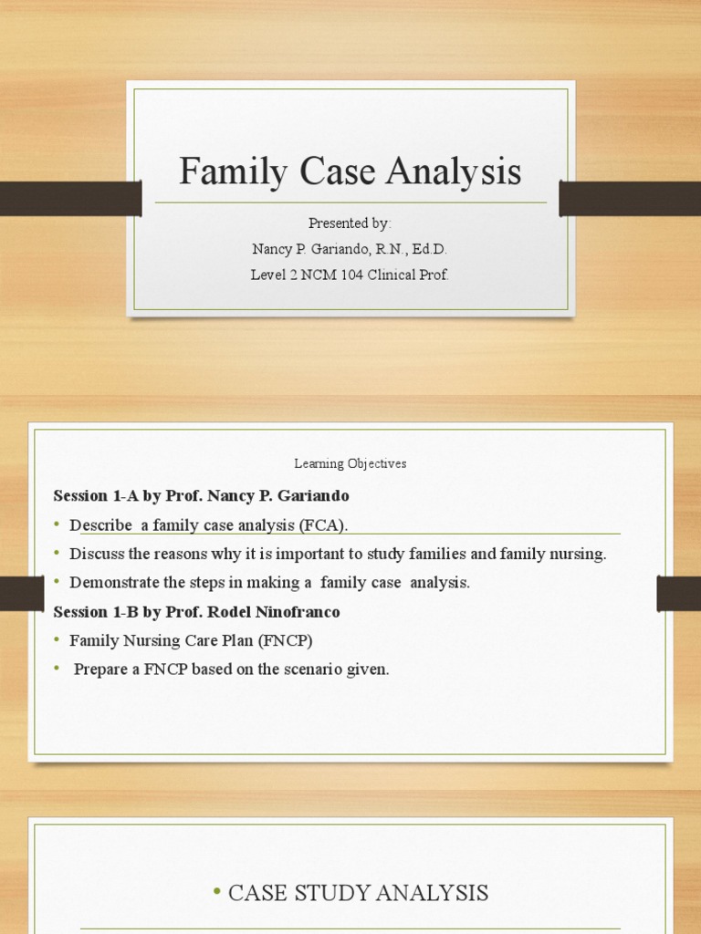 Family Case Analysis and Nursing Care Plan | PDF | Case Study | Nursing