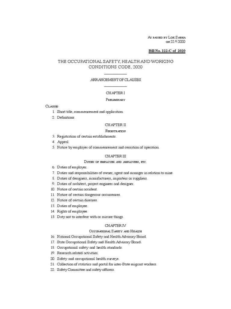 Occupational Safety Code 2020 Overview | PDF | Employment ...