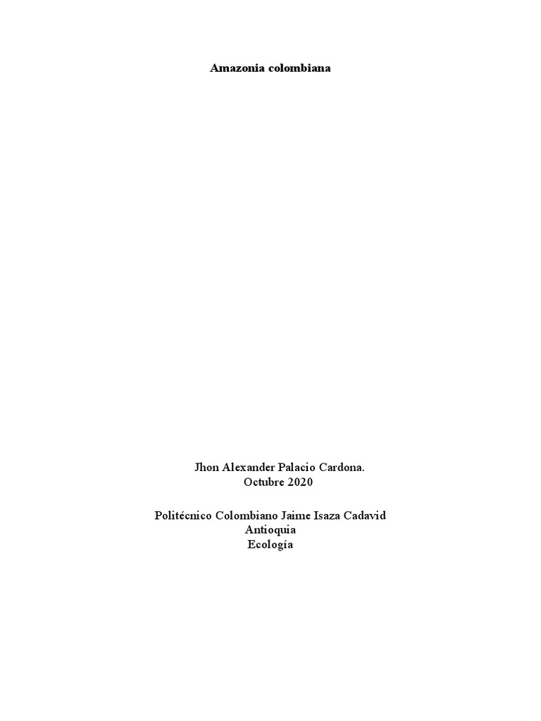 Biodiversidad de la Amazonía Colombiana | PDF | Selva amazónica ...