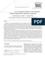 Structural Analysis of Competitive Behavior: New Empirical Industrial Organization Methods in Marketing