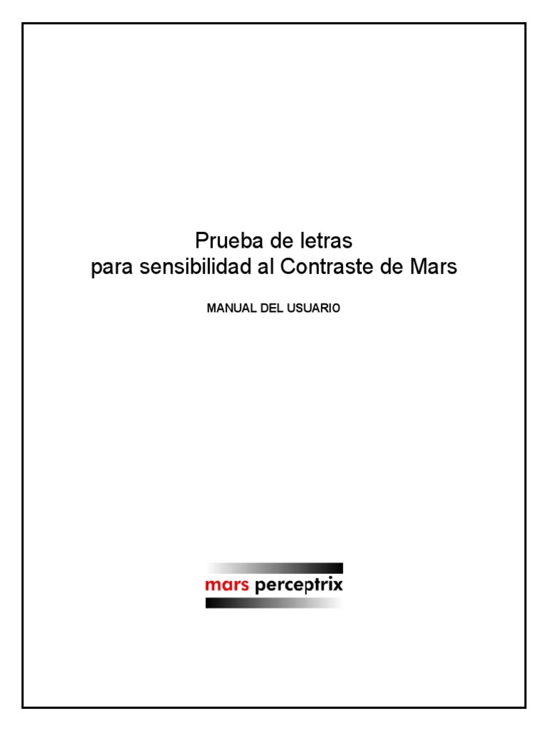 Mars Letter CSTest User Manual Spanish PDF Percepción visual Electrodinámica