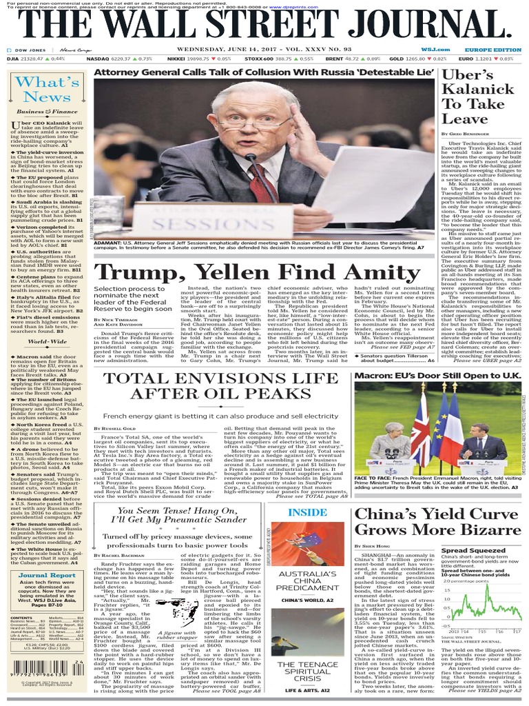 Wallstreetjournaleurope 20170614 The Wall Street Journal Europe PDF
