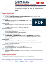 Important Weekly Current Affairs PDF 15 To 21 April