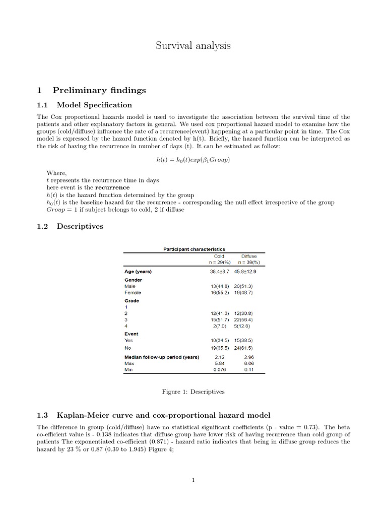 Cox Model Analysis of Patient Recurrence | PDF | Finance & Money ...