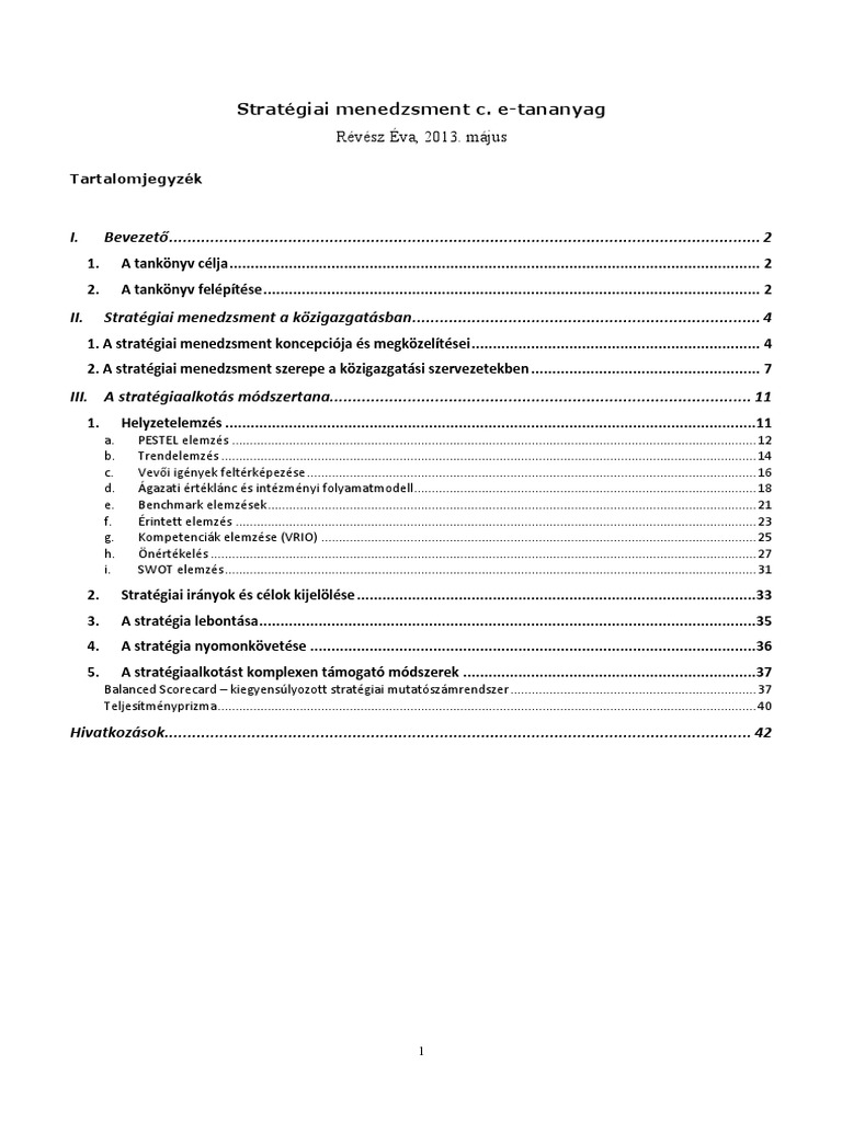 Stratégiai Menedzsment | PDF