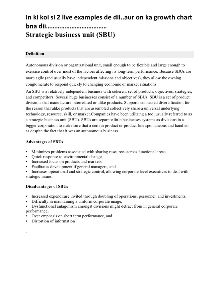SBU Matrix Overview and Examples | PDF | Economies | Business
