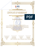 Certificate of Membership: This Certificate Is Presented To
