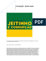 Jeitinho é Corrupção apoie campanha