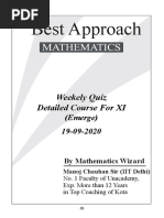 Best Approach: Weekely Quiz Detailed Course For XI