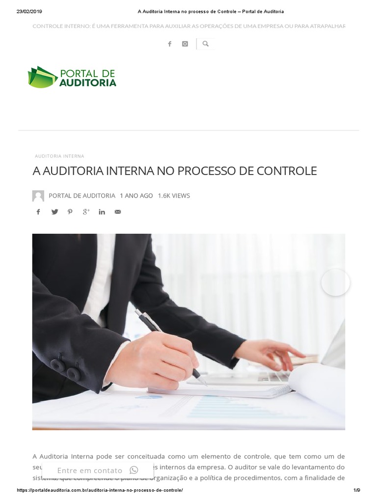 A Auditoria Interna No Processo de Controle - Portal de Auditoria | PDF ...