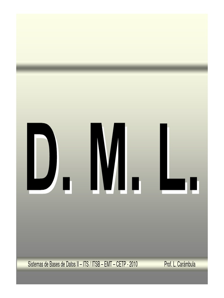 DML Lenguaje de Manipulación de Datos PDF | PDF | Recuperación de ...