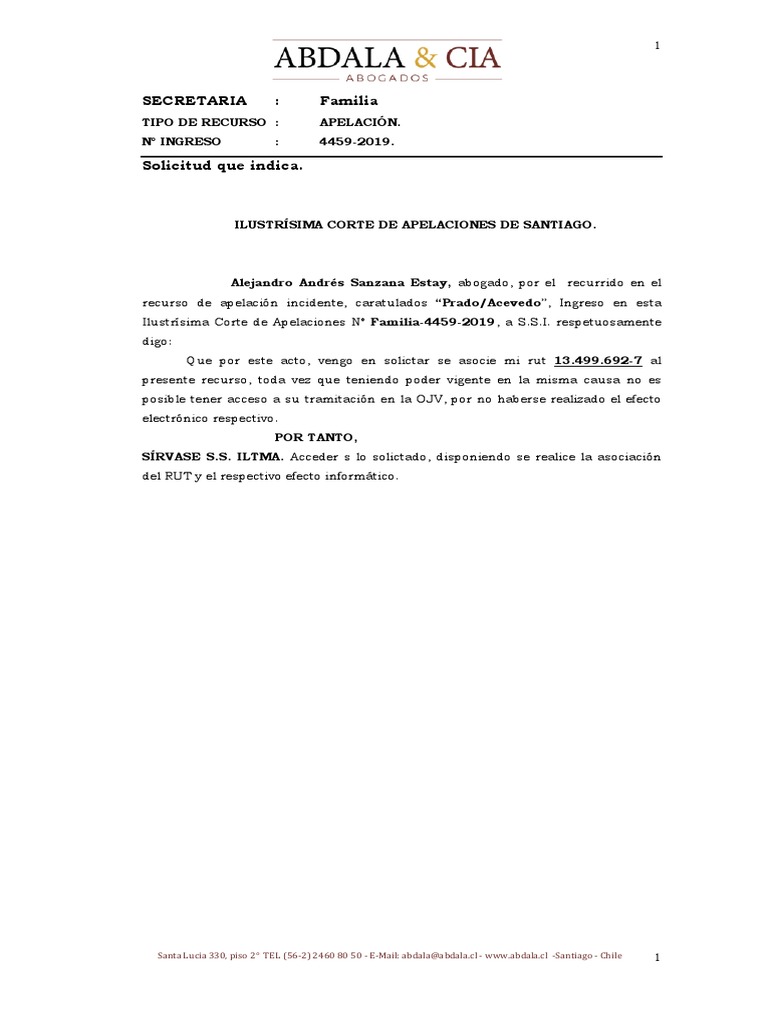 Solicitud de Asociación de RUT en Apelación | PDF