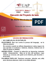 Ejecución de Proyectos, Redacción Del Informe