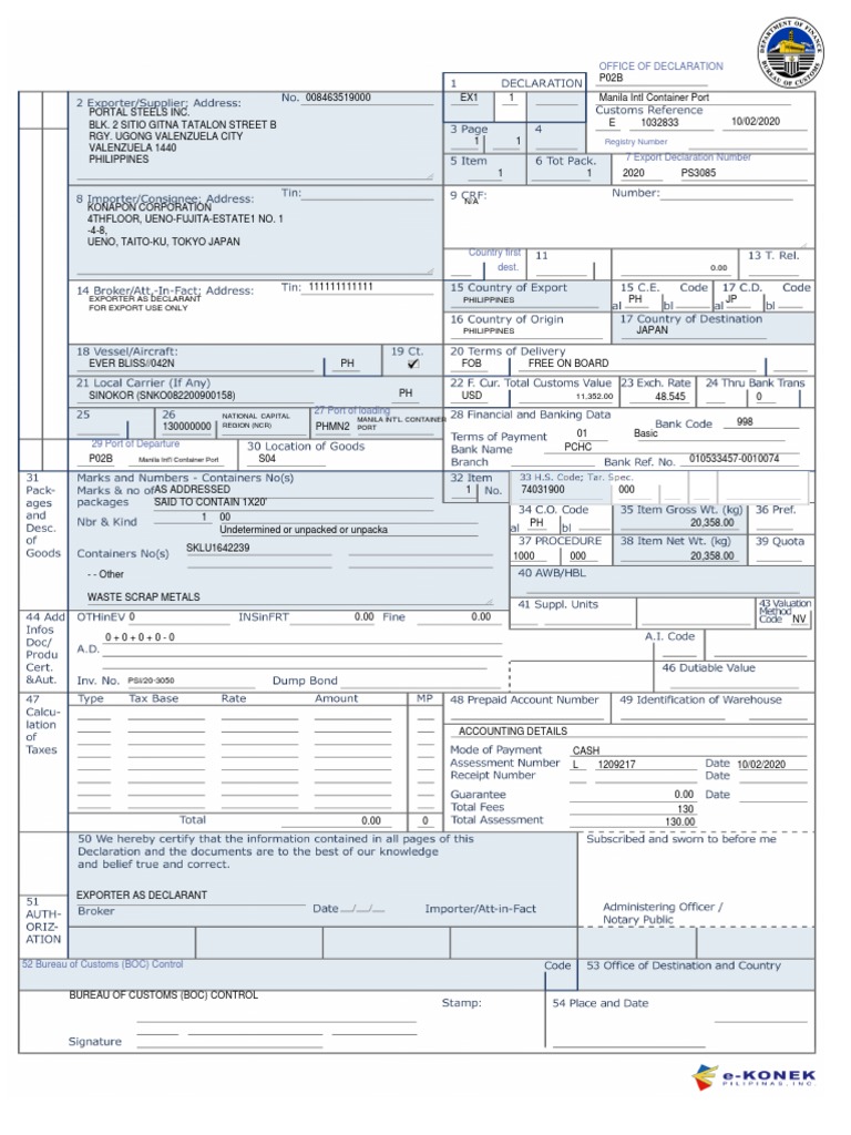Manila Intl Container Port Export Details | PDF | International Trade ...