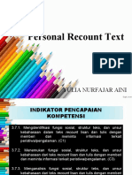 Personal Recount Text: Yulia Nurfajar Aini