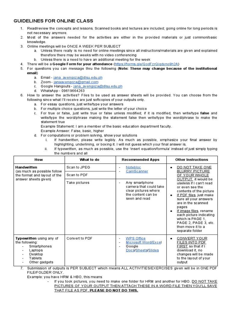 Instructions (Online Class) | PDF | Mobile App | Software