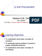 Inventory and Procurement: Dickson K.W. Chiu