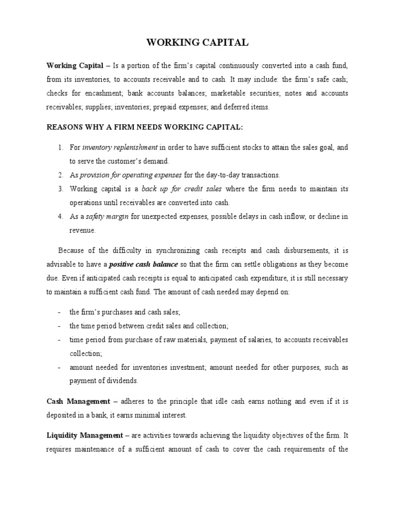Chapter 4 Working Capital and Cash Flow Management | PDF | Present ...