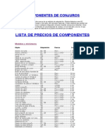 Lista de Componentes Materiales