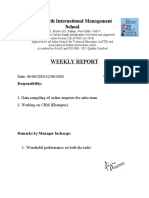 Jagannath International Management School Weekly Report CRM Data Compiling