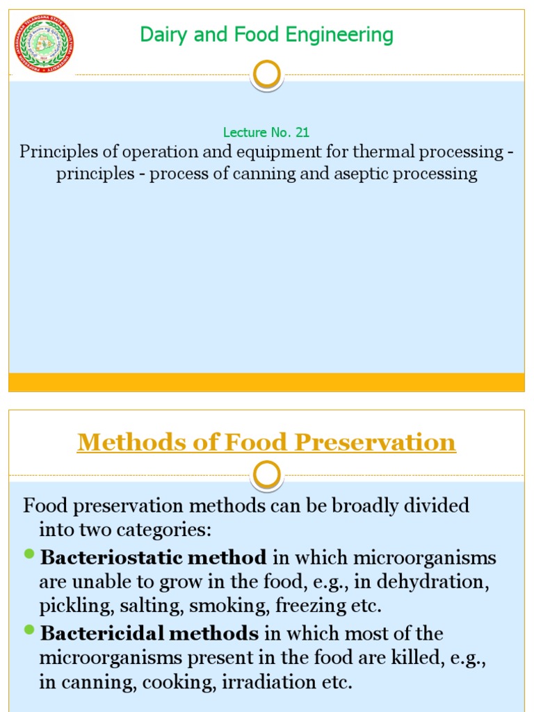 Dairy and Food Engineering PDF Food Preservation Heat Transfer