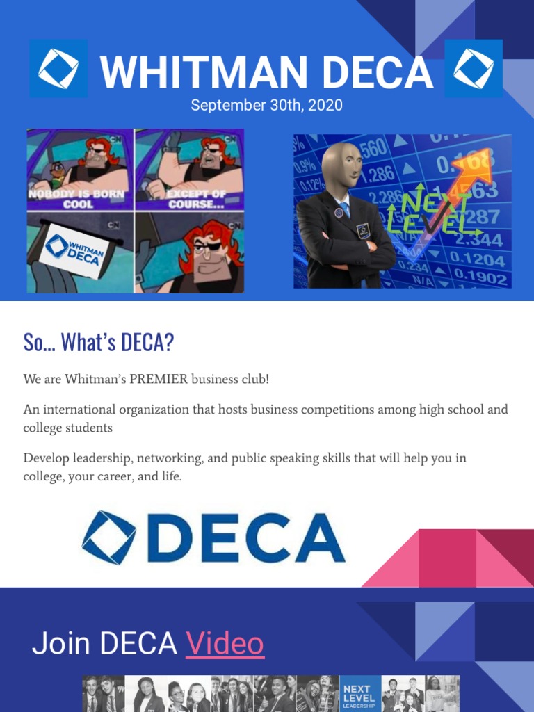 Whitman DECA: Competitions and Events | PDF | Job Interview ...