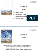 Sound: 1. Sound Waves 2. Intensity of Sound 3. Energy Transported 4. Doppler Effect