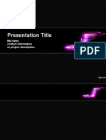 Presentation Title: My Name Contact Information or Project Description