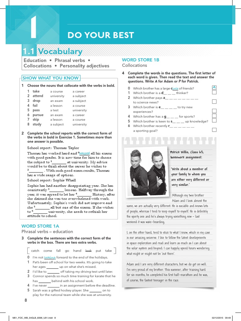 Workbook Level 4 Unit 1 Pdf Pdf Memory Autism