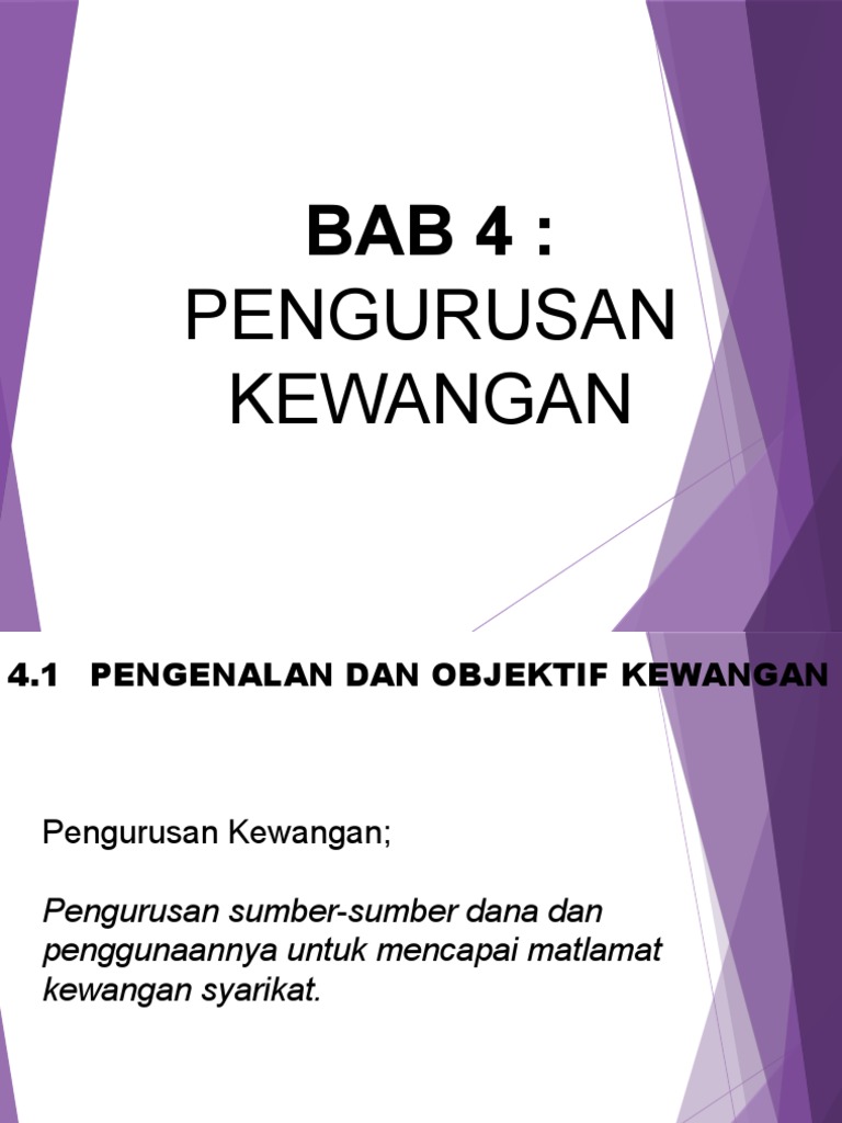 Bab 4 Pengurusan Kewangan Pdf