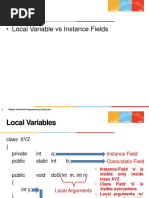 Topics: Local Variable Vs Instance Fields