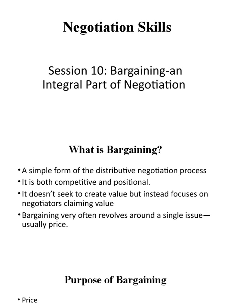 Bargaining in Negotiation Skills | PDF | Bargaining | Labor