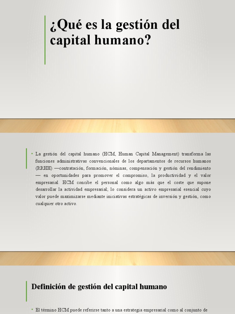 Qué Es La Gestión Del Capital Humano | PDF | Gestión del talento
