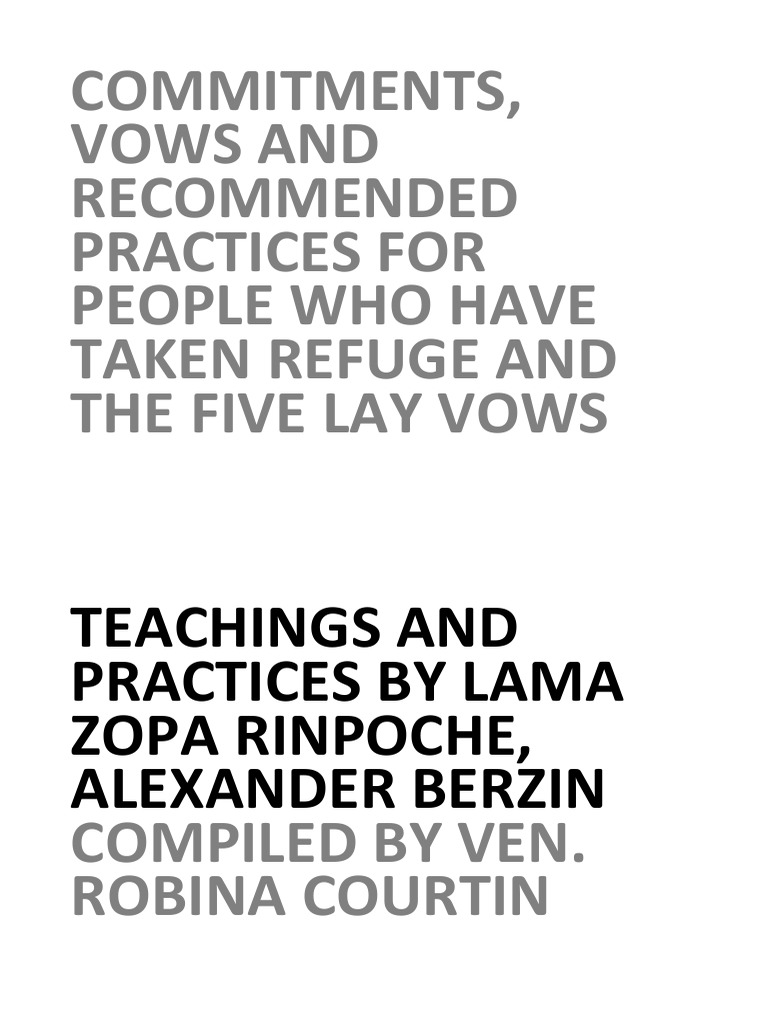 Refuge and Lay Vows in Buddhism | PDF | Anger | Gautama Buddha, image size:768x1024