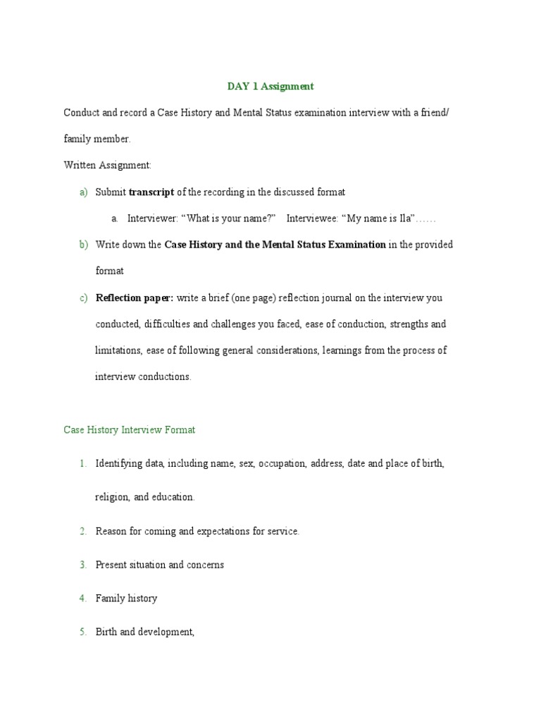 DAY 1 Assignment - Overview of Clinical Psychology | PDF | Behavioural ...