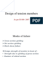 Design of Tension Members: As Per IS 800-2007